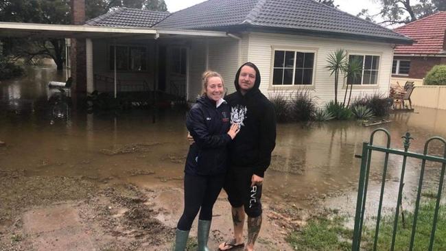 The couple’s Windsor home was flooded. Picture: Tim Hunter