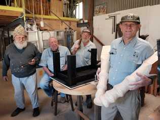 Col Walpole, Don Moore, Lionel Noll, and Des Shore at the Toowoomba City Men's Shed. 100718. Picture: Matthew Newton