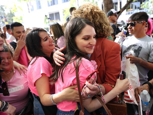 #FreeBritney activists react after news that Britney Spears' father, Jamie Spears, was removed by a judge as conservator of her estate. Picture: Getty Images