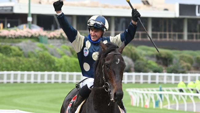 Sir Dragonet and Glen Boss after the Cox Plate. Picture: SDP Media