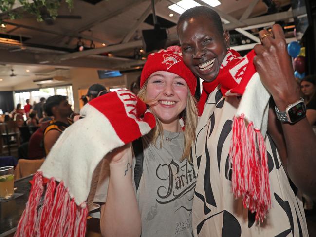 AFL grand final celebrations around Geelong . The Torquay Hotel Torquay left: Ash King and Angel Bul Picture: Mark Wilson