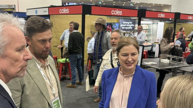 Agriculture Minister Julie Collins speaks to producers at LambEx. Pictures: Kate Dowler