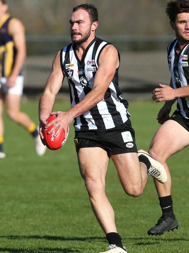 Andrew Saladino’s return will bolster Wallan’s midfield. Picture: Hamish Blair