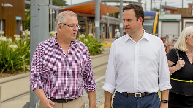 Prime Minister Scott Morrison and Steven Ciobo, Minister for Defence Industry. Picture: Jerad Williams