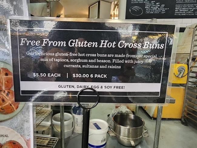 Bake Bar in Randwick, Sydney, is selling hot cross buns for $5.50 each, or six for $30. Picture: Supplied