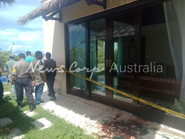 The glass door that Mr Neat crashed through. Picture: Supplied