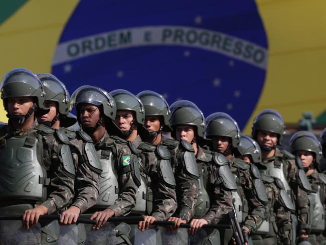 Brazilian Army soldiers take part in military exercise