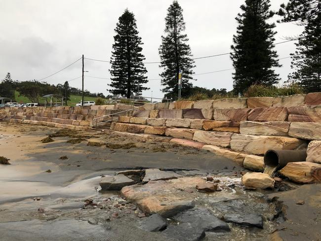  Storm water pipe discharging onto Terrigal Beach.