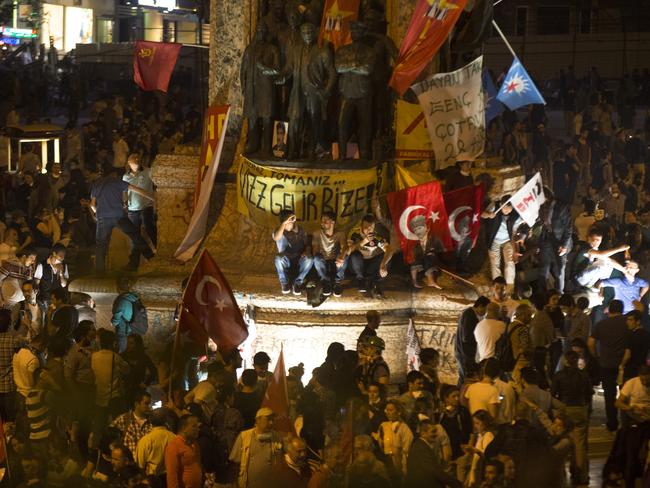 Ground zero for protest ... protesters gather at Istanbul’s Taksim Square on June 3. Picture: Uriel Sinai/Getty Images