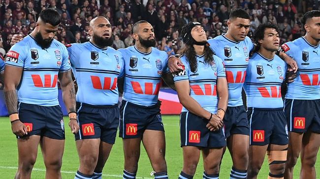 Some fans weren’t happy with Luai’s anthem stance. (Photo by Bradley Kanaris/Getty Images)