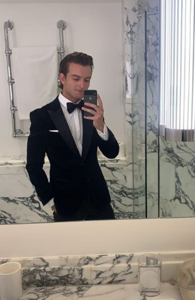 The 24-year-old looked sharp in a velvet suit. Picture: Instagram.