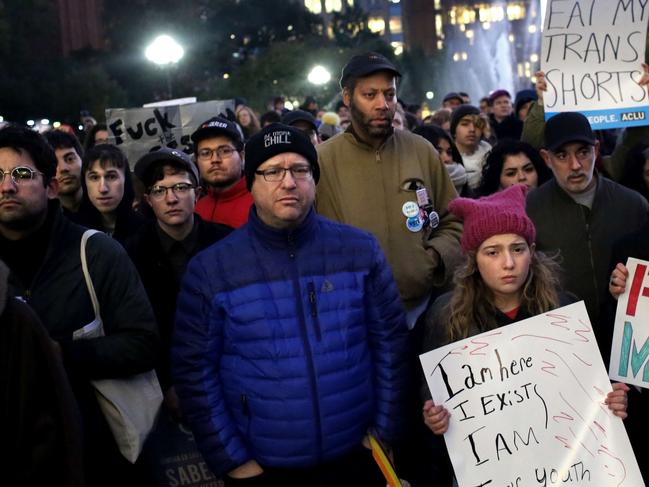 Protesters speak out against the move yesterday. Yana Paskova/Getty Images/AFP