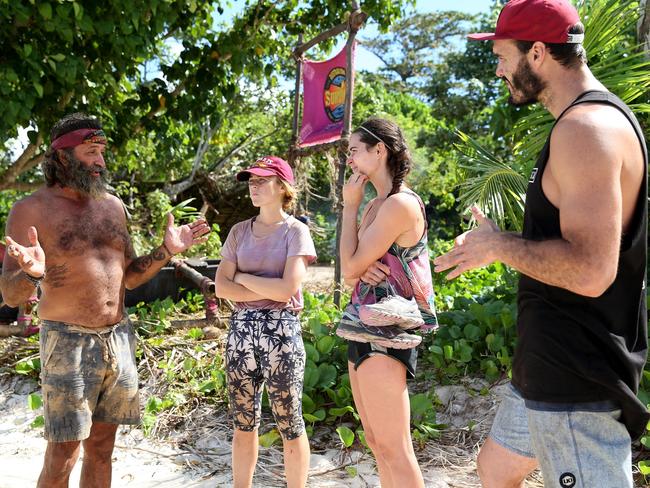 Mark Herlaar from Australian Survivor on the left, with Tessa, Ziggy and Lockie. Picture: Nigel Wright