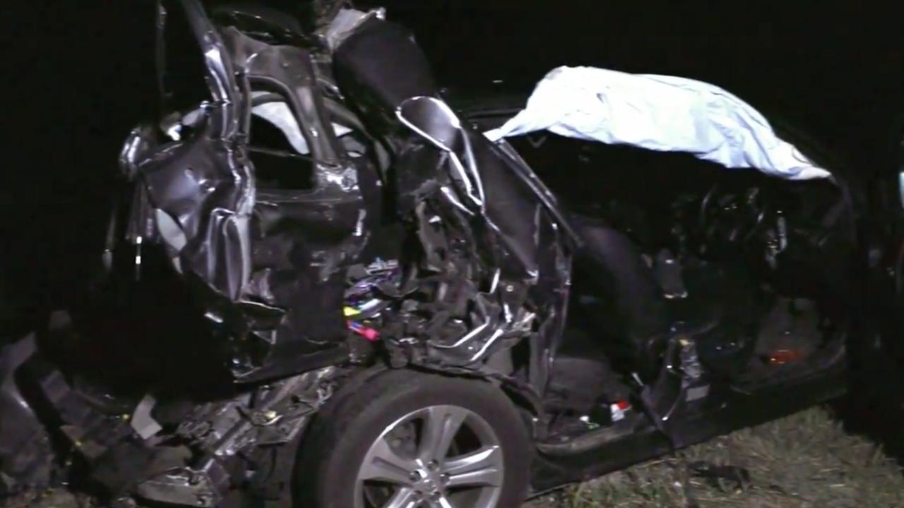 One of the other cars involved in the collision. Picture: 9 News