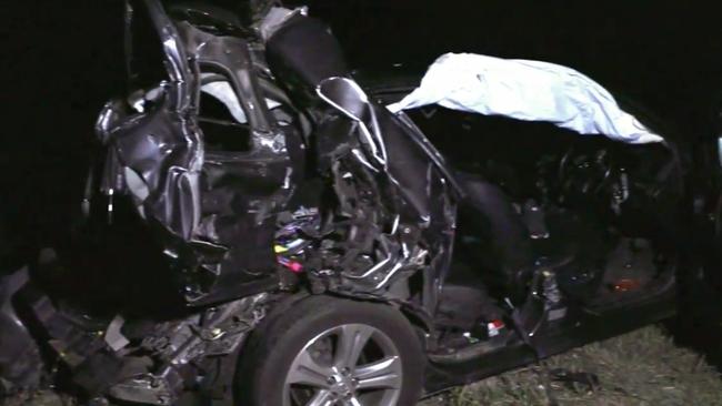 One of the other cars involved in the collision. Picture: 9 News