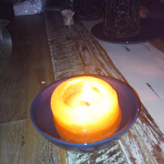 Residents of Couran Cove without electricity have been forced to light candles during the night. Picture: Facebook