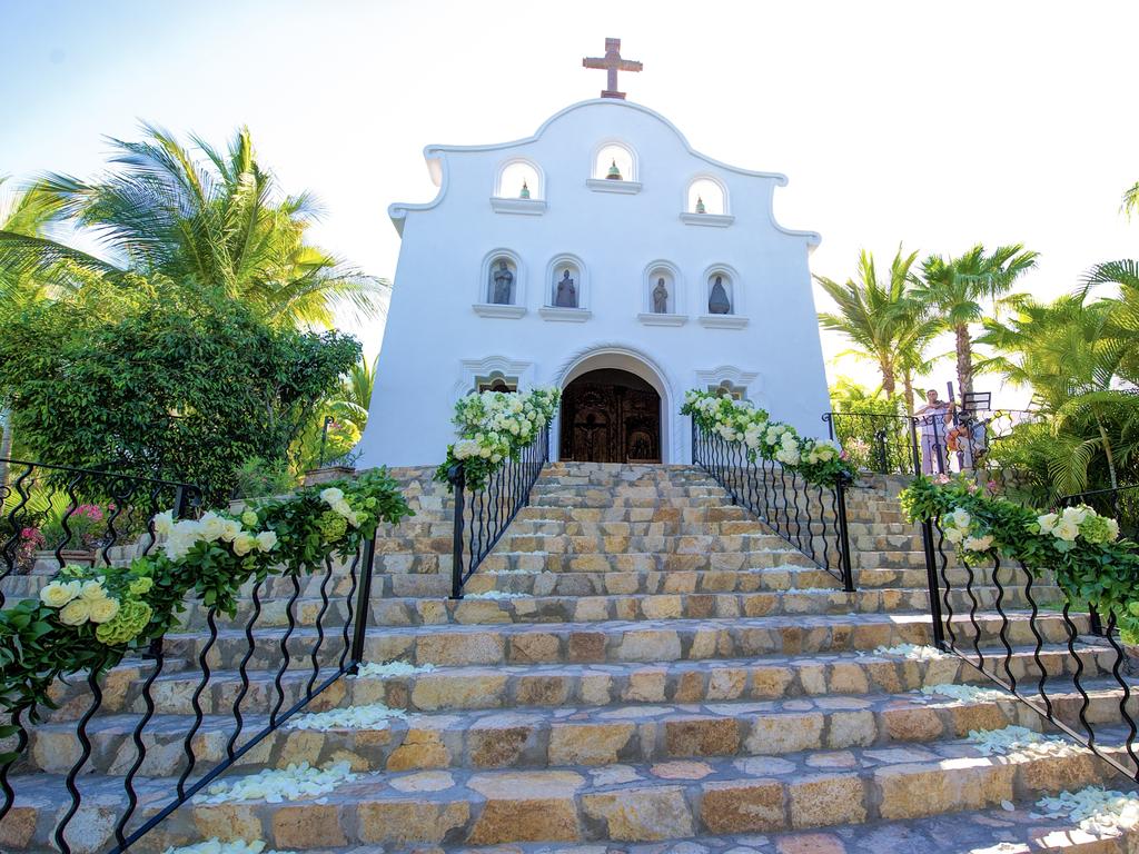 Entrance to the Chapel where the couple will wed later today. Picture: Supplied