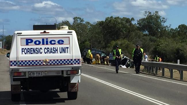 Forensic Crash Unit on scene at a fatal crash north of Townsville on Sunday.