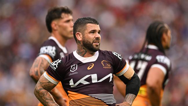 BRISBANE, AUSTRALIA - JULY 27: Adam Reynolds of the Broncos looks on during the round 21 NRL match between Brisbane Broncos and Canterbury Bulldogs at Suncorp Stadium, on July 27, 2024, in Brisbane, Australia. (Photo by Albert Perez/Getty Images)