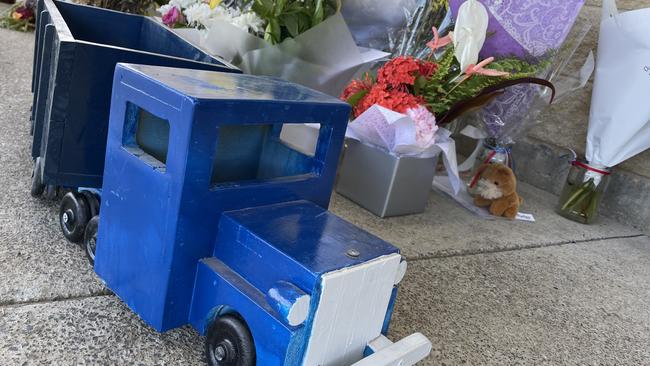 Flowers and tributes for Oliver Koch.