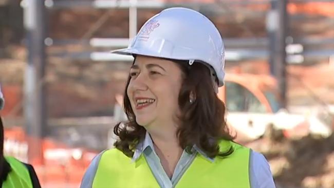 Premier Annastacia Palaszczuk appearing to laugh off a multi-day wait for her border announcement.