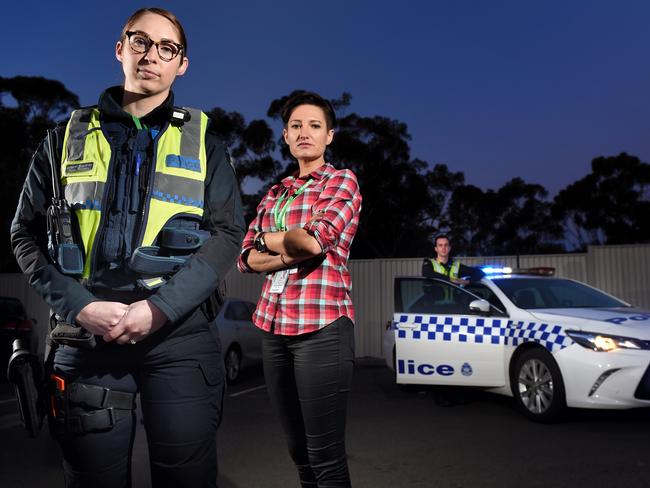 Senior Constables Grace Buckley and Tom Barber and Senior EYOP Practitioner Emma Norgate are keen to get the program started. Picture: Tony Gough