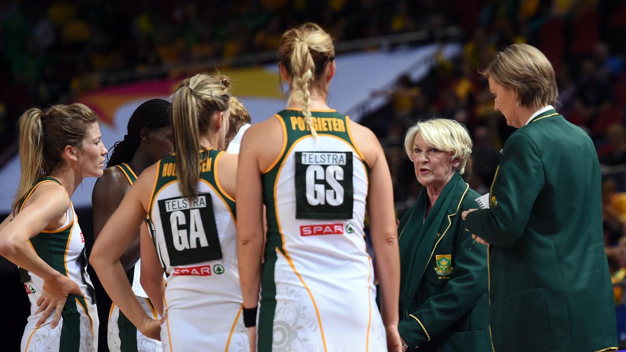 Head coach of South Africa, Norma Plummer (2nd right). Picture: Paul Miller