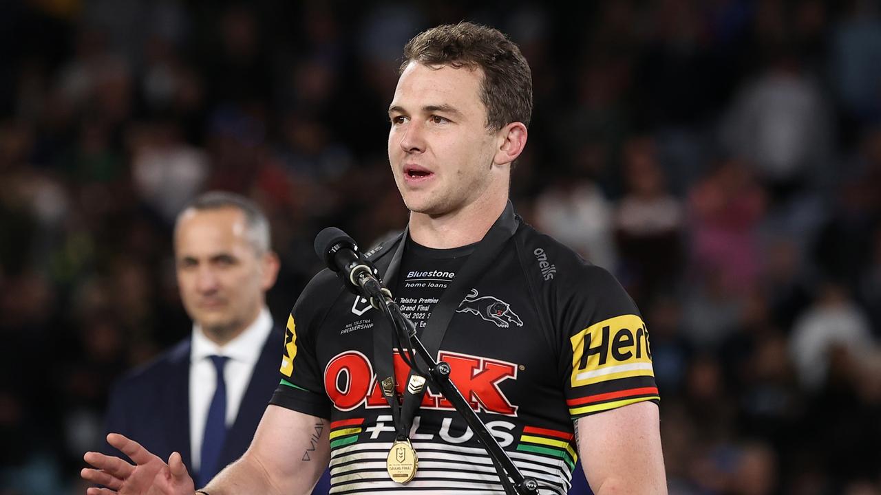 Clive Churchill Medal winner Dylan Edwards missed out on a spot in Australia’s World Cup squad. Picture: Cameron Spencer/Getty Images