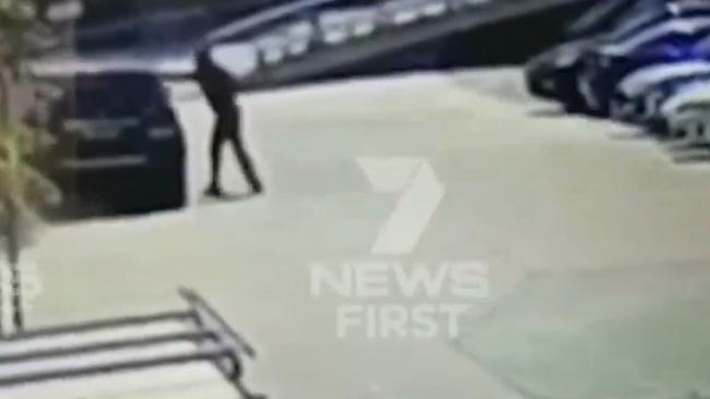 The assassin fires into the driver’s seat where Mick Hawi is sitting. Picture: Seven News.