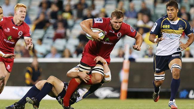 Curtis Browning and his Reds teammates failed to break the Brumbies line.