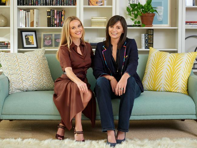 Harden and Reese Witherspoon, co-founders of production company Hello Sunshine, pictured in their offices. Picture: Supplied