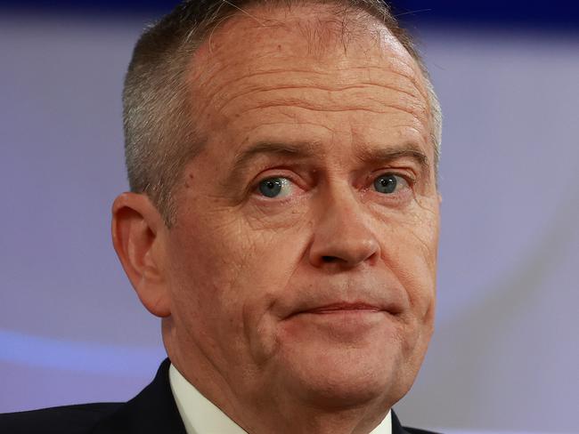 CANBERRA, AUSTRALIA NewsWire Photos APRIL 28, 2021:  Former Australian Labor Party leader and NDIS Shadow Minister, Bill Shorten, at the National Press Club in Canberra.Picture: NCA NewsWire / Gary Ramage