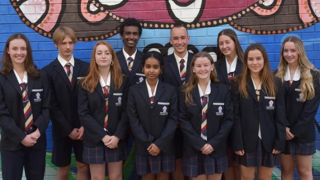 Bishop Druitt College student leaders. Back row: Keira Williams, Matthew Kramer, Abdulqadir Abdullah, Mali Doyle, Rylee Caruana Front row: Sienna Biggs, Mikal Tesfamariam, Kate Clerkin, Matilda Close, Brianna Ireland