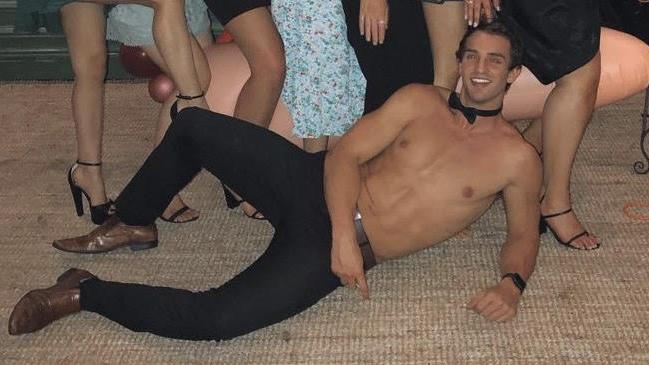 Levi Proude is an Adelaide real estate agent by day, and a topless waiter by night. Picture: Supplied