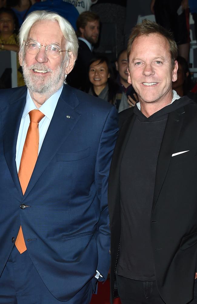 Actors Donald Sutherland and Kiefer Sutherland attend the 'Forsaken' premiere during the 2015 Toronto International Film Festival. Picture: Getty