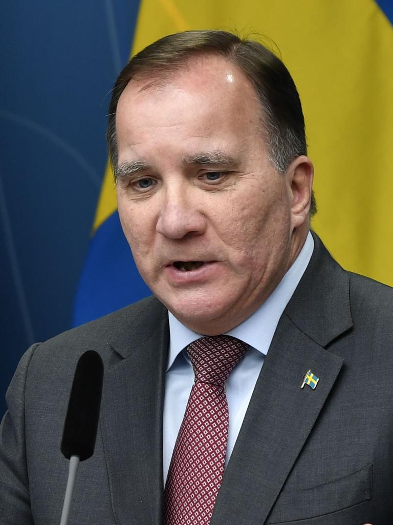 Sweden’s PM Stefan Lofven has conceded the herd immunity approach was wrong. Picture: Henrik Montgomery/TT News Agency/AFP