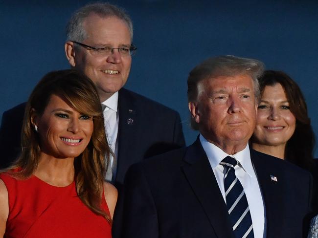 Melania Trump, Scott Morrison, Donald Trump and Jenny Morrison at the G7 Summit in France last month. Picture: Mick Tsikas