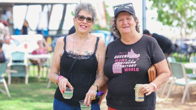 Ruth Preuss and Judi McNamara at Reset 2020 at the Darwin Ski Club. Picture: Glenn Campbell