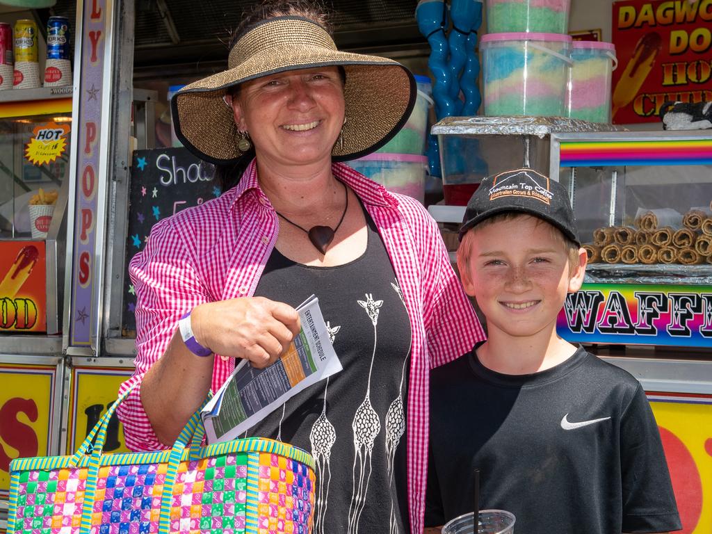 Larnook residents Lisa Lucken and Zavier Rooney at the Kyogle Show. Picture: Cath Piltz