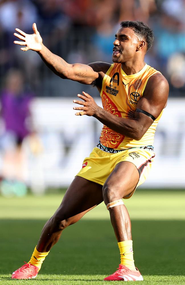 Kysaiah Pickett shows off his moves. Picture: Getty Images