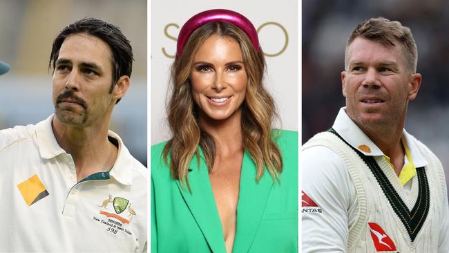 Mitchell Johnson and Candice Warner and David Warner.