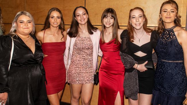 Annica Gibbs, Shelby Sammut, Marissa Denning, Kayim Bettini, Jorja Ellis, Sydeny Annetts from Holy Spirit College Mackay at the 2022 30th year Mocktail event. Picture: Michaela Harlow