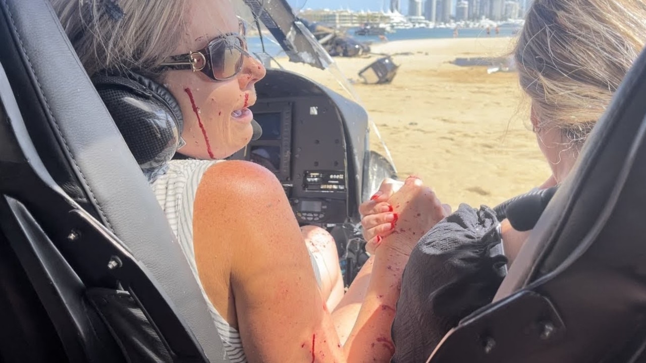 Marle Swart and Elmarie Steenberg grip each other’s hands after landing. Picture: Supplied