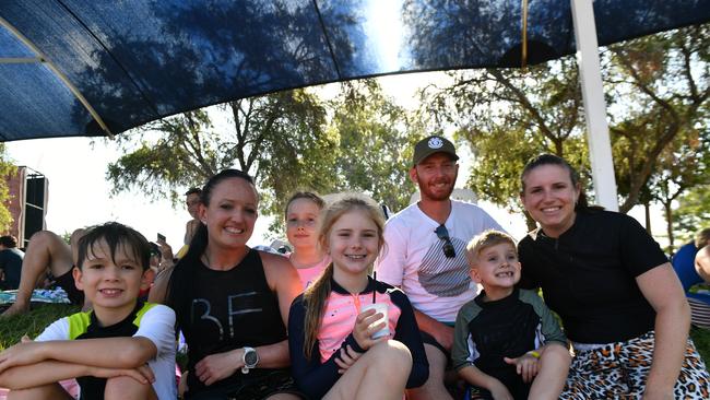 Jack Hamilton, Emma Hamilton, Olivia Hamilton, Addison Bower, Russ Bower, Aston Bower and Krystel Bower at the Rio Tinto Family Christmas Party.