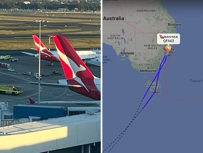 Qantas planes turned around, runing Christmas for passengers. Picture: Twitter