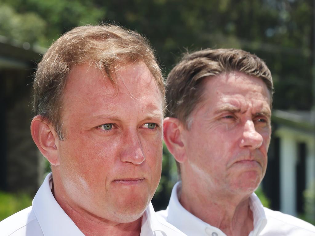 Opposition leader Steven Miles and Deputy Cameron Dick. Picture: Glenn Hampson