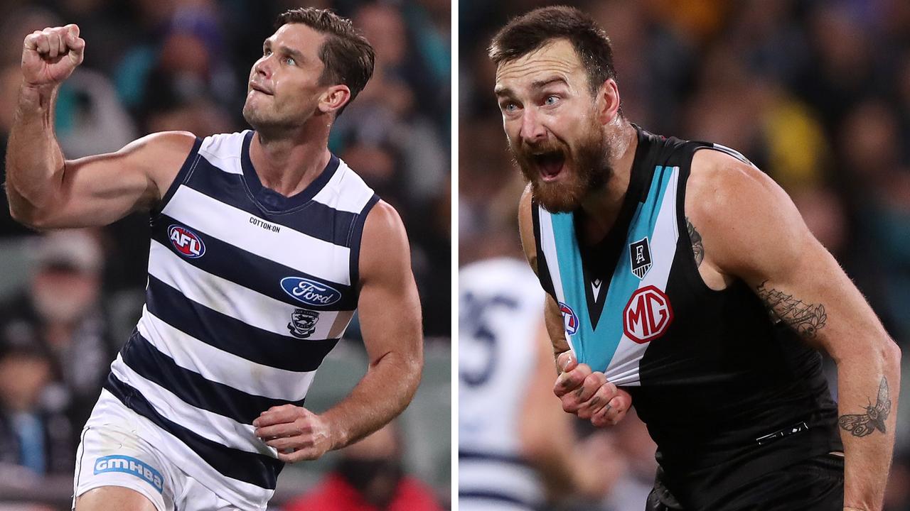 Geelong's big forwards proved the difference as Port Adelaide fell to another contender.