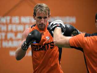 Lachlan Keeffe of the GWS Giants is seen during a training session in Sydney, Tuesday, June 4, 2019. (AAP Image/Joel Carrett) NO ARCHIVING. Picture: JOEL CARRETT