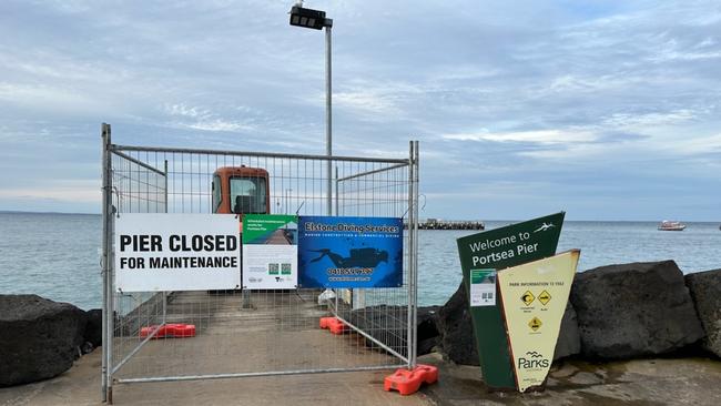 Anglers are angry that Portsea Pier has been closed for scheduled maintenance at start of calamari season. Picture: supplied