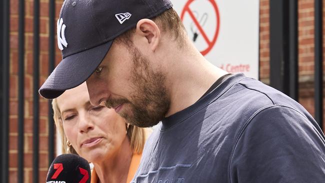 Jack Sauer leaving the Adelaide Remand Centre, Monday, Oct. 21, 2024. Picture: Matt Loxton